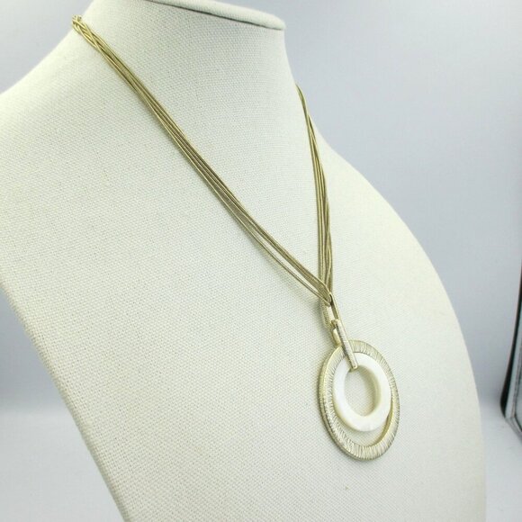 Chico's Mother of Pearl Pendant Necklace Art to Wear - Picture 2 of 6